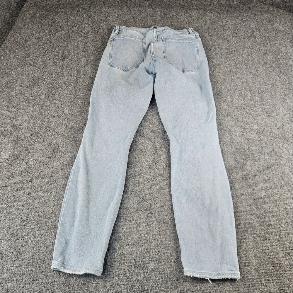 Good American Good Legs Crop Distressed Skinny Jeans Light Wash Blue 8/29 - Picture 9 of 9